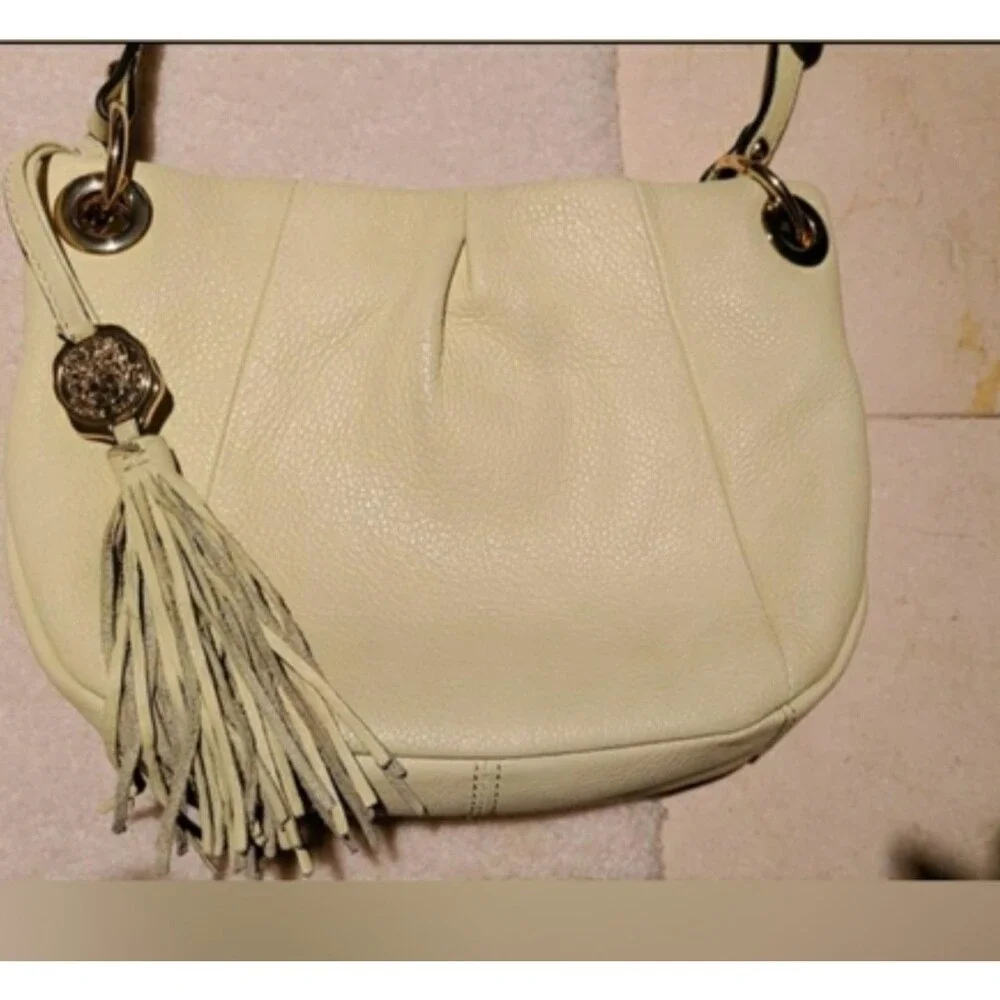 NEW Vince Camuto Mint Yellow Green Crossbody Tassel Charm Purse Handbag